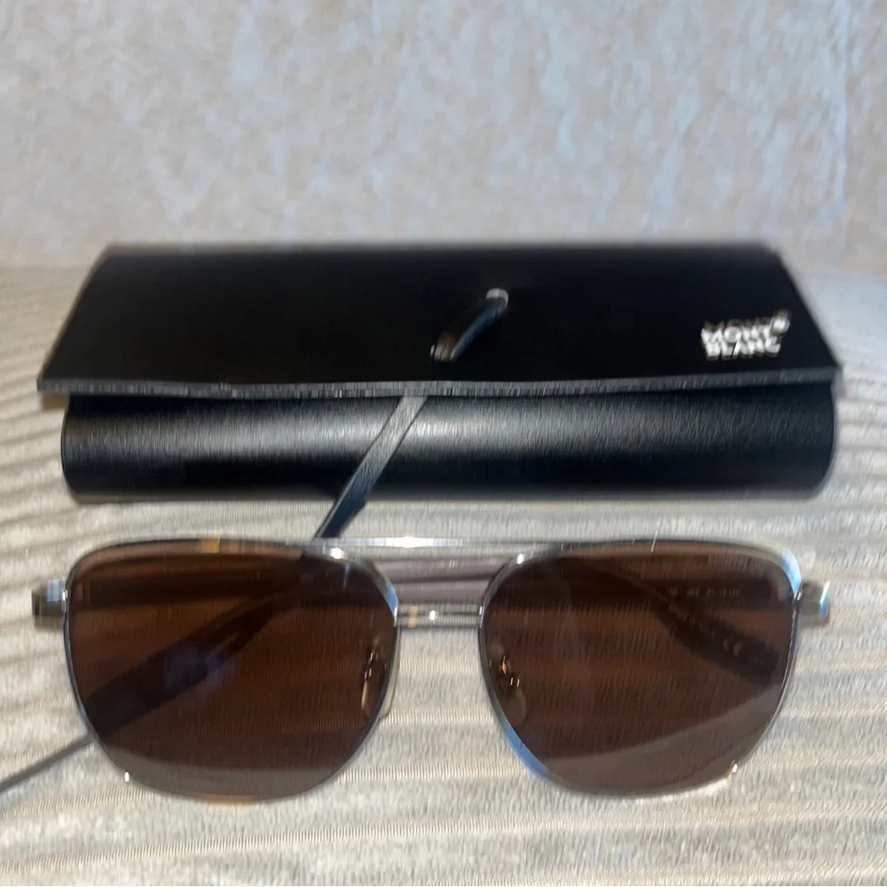Montblanc MB0184SK 003 Brown /Grey 61-15-145 Sunglasses - Picture 1 of 10
